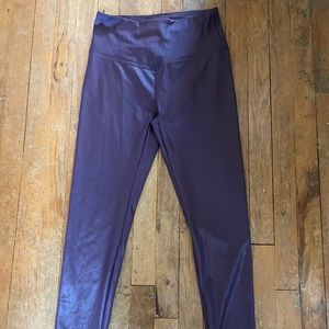 Zobha Faux Leather Purple Leggings NWOT